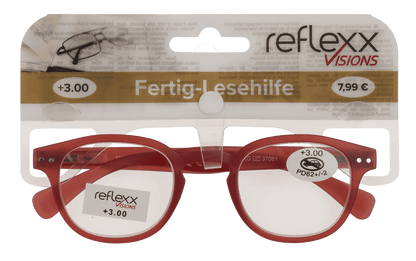 Reading glasses with plastic frame, 5 strengths,