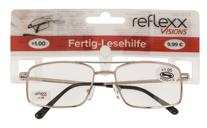 Reading glasses with metal frame, 5 strengths,