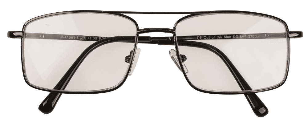 Reading glasses with metal frame, 5 strengths,