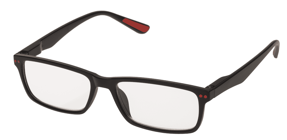 Reading glasses with plastic frame, 5 strengths,