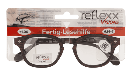 Reading glasses with plastic frame, 5 strengths,