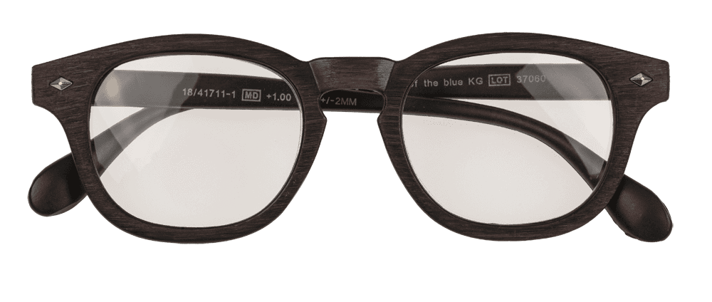 Reading glasses with plastic frame, 5 strengths,