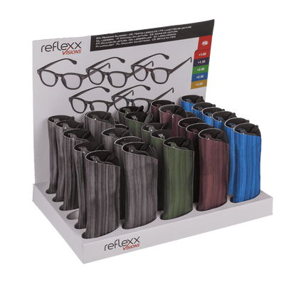 Reading glasses with plastic frame, 5 strengths,