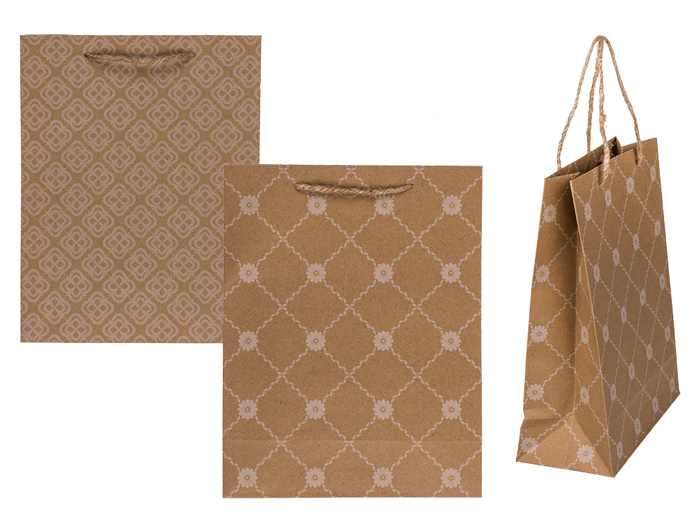 Kraft paper bag,with floral ornament,