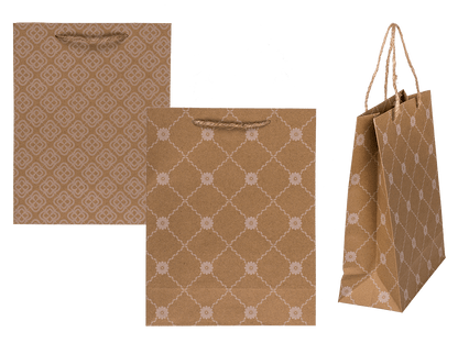 Kraft paper bag,with floral ornament,