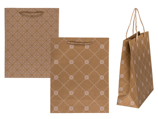 Kraft paper bag,with floral ornament,