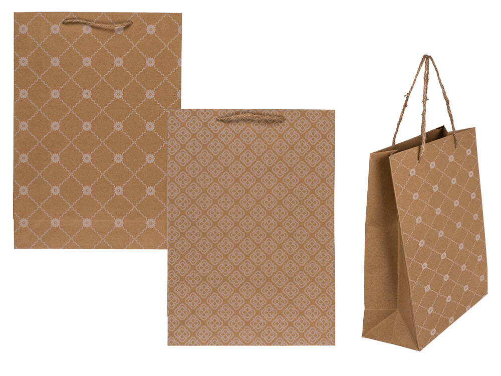 Kraft paper bag,with flower rank,