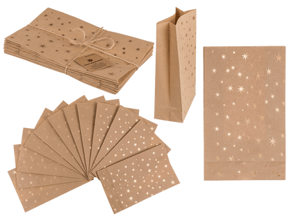 Craft paper bag, stars,