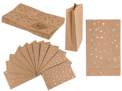 Craft paper bag, stars,