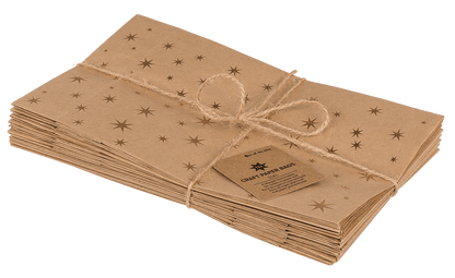 Craft paper bag, stars,
