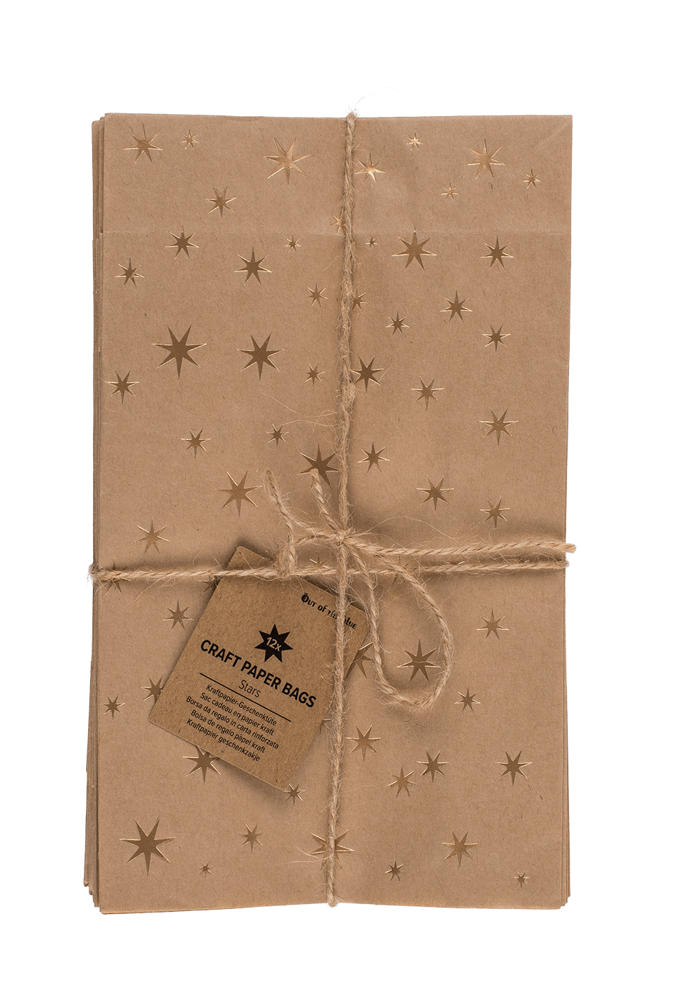 Craft paper bag, stars,