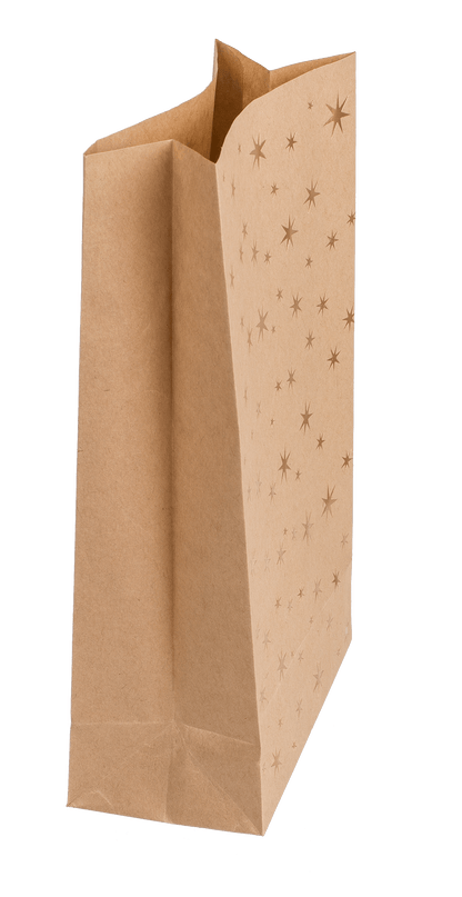 Craft paper bag, stars,