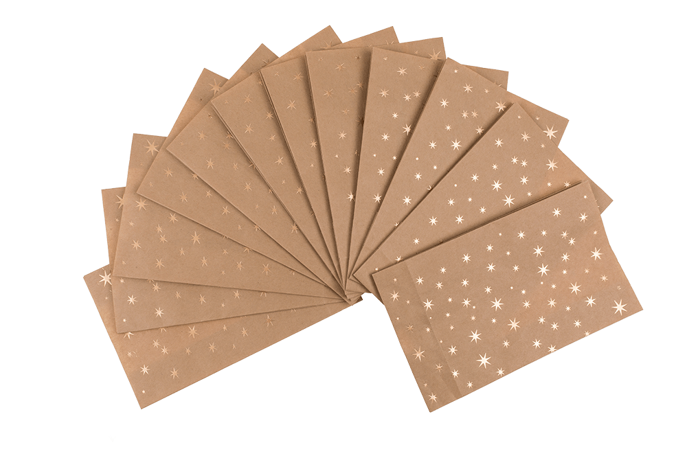 Craft paper bag, stars,