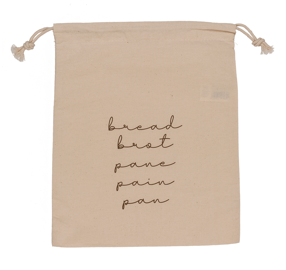 Cotton bread bag, ca. 35 x 29 cm,