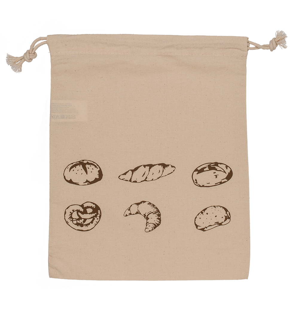 Cotton bread bag, ca. 35 x 29 cm,