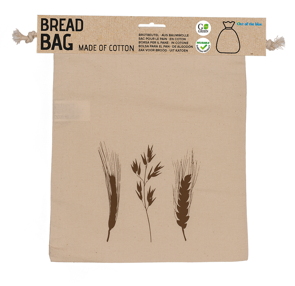 Cotton bread bag, ca. 35 x 29 cm,