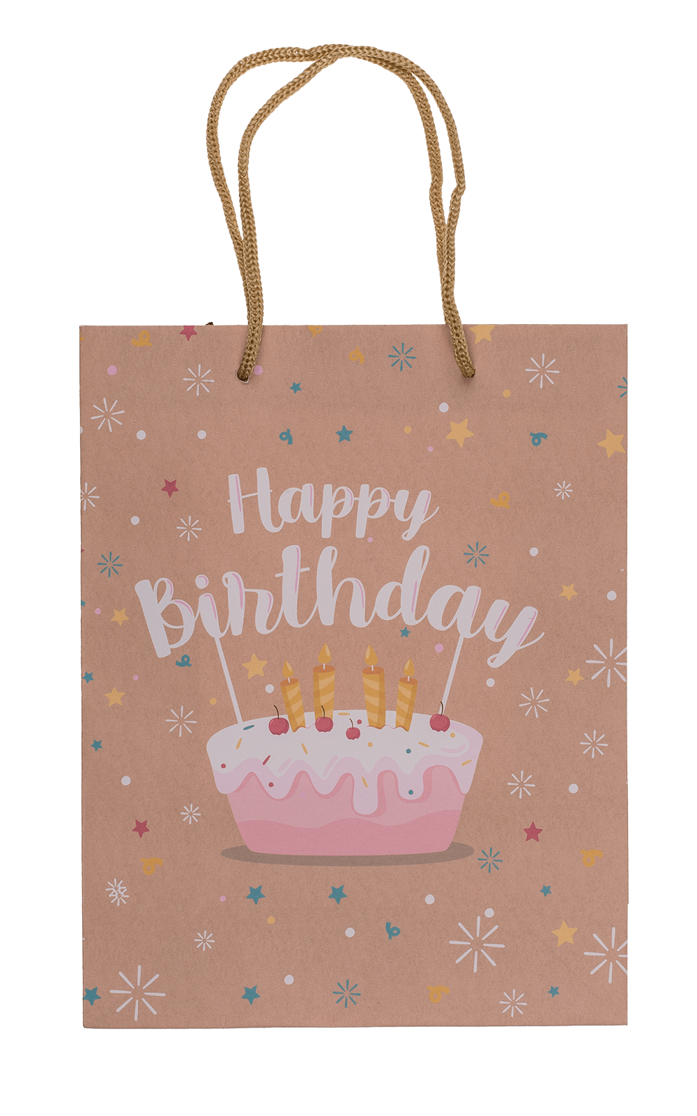Brown coloured Paper bag, Happy Birthday,