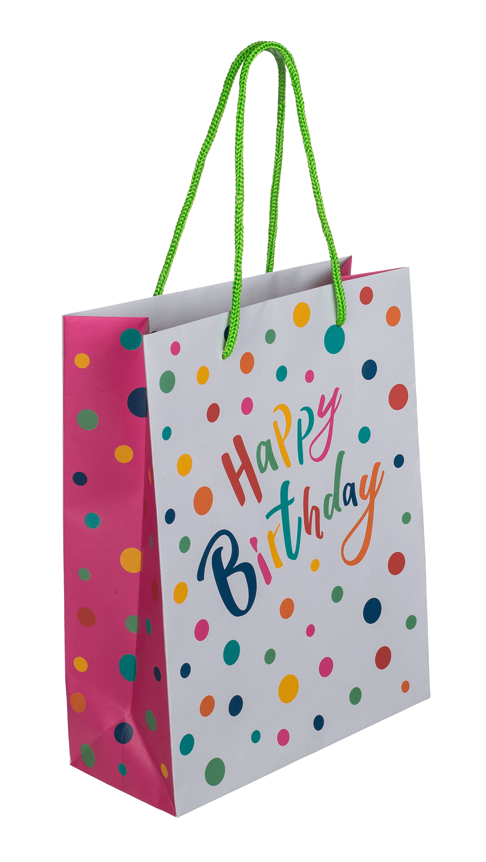 Light grey colored paper bag, Happy Birthday,