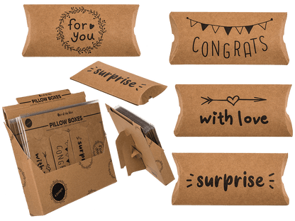 Kraft paper pillow boxes, For you, Congrats,