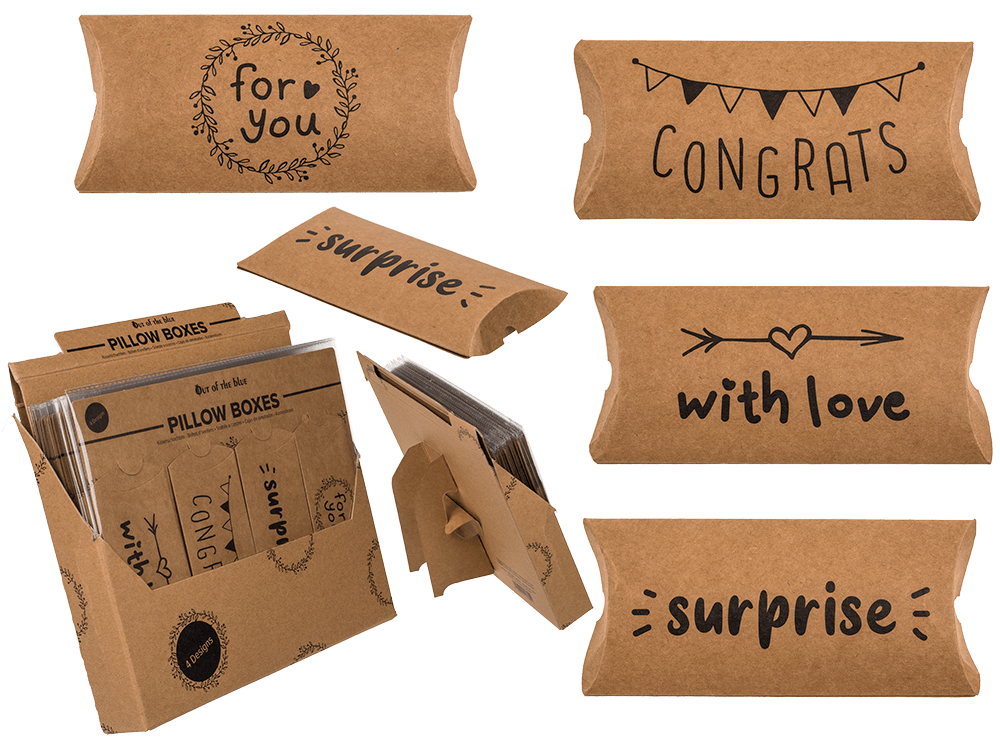 Kraft paper pillow boxes, For you, Congrats,