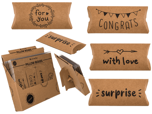 Kraft paper pillow boxes, For you, Congrats,
