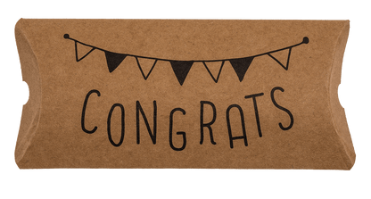 Kraft paper pillow boxes, For you, Congrats,