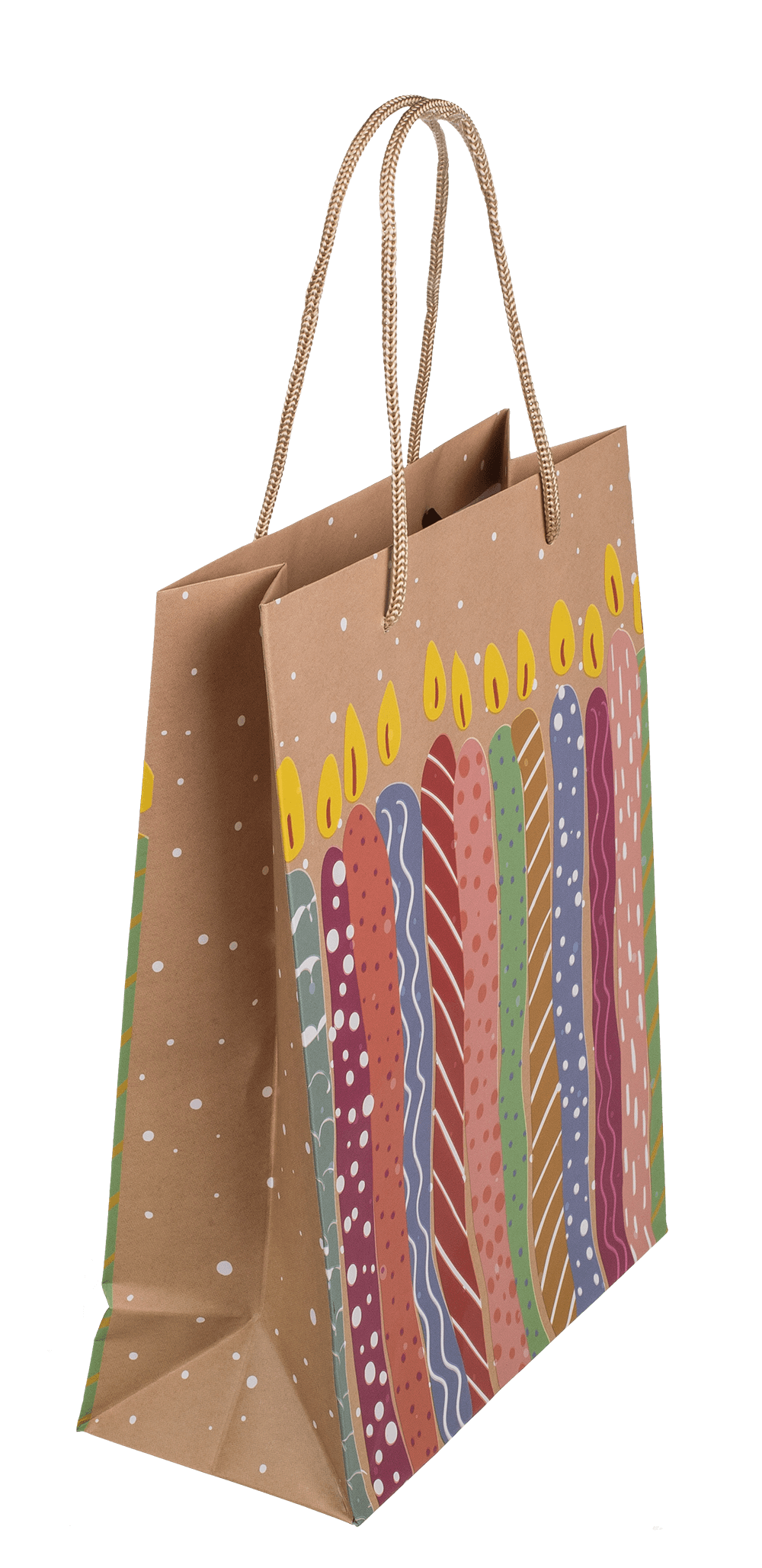 Paper gift bag, balloons & candles,