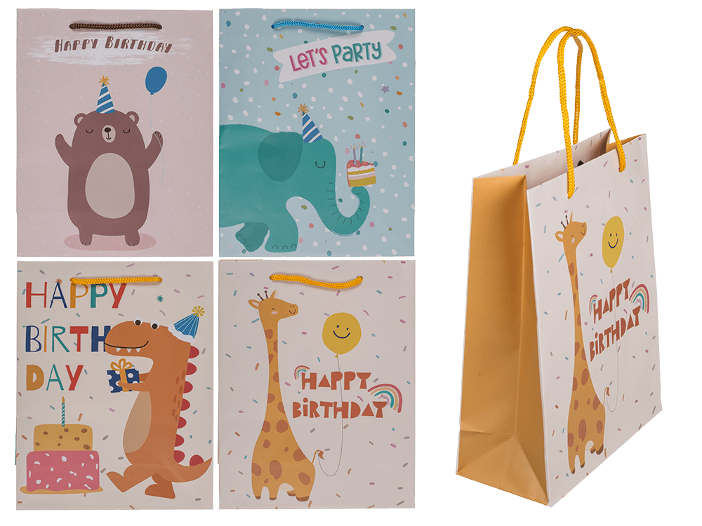 Paper gift bag, Birthday animals,