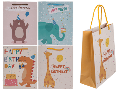 Paper gift bag, Birthday animals,