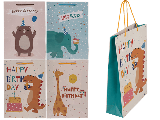 Paper gift bag, Birthday animals,