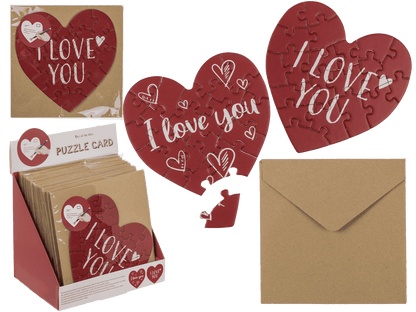 Heart shaped gift card, puzzle, Love,