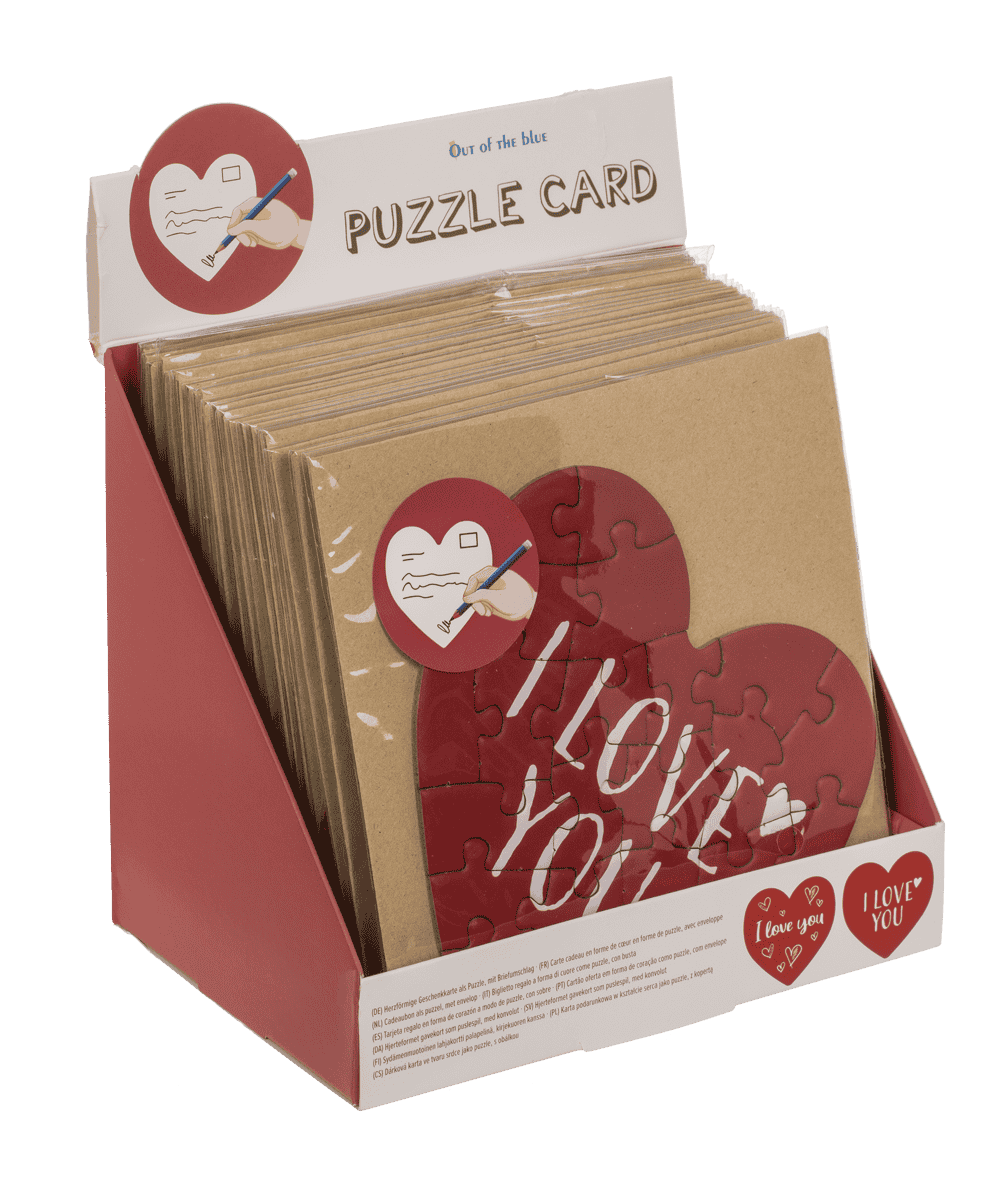 Heart shaped gift card, puzzle, Love,