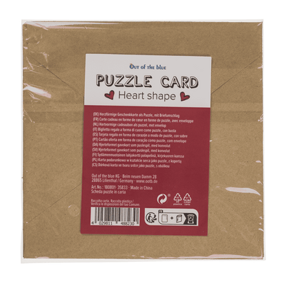 Heart shaped gift card, puzzle, Love,
