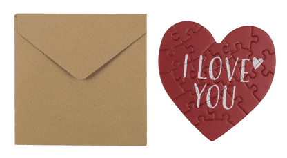 Heart shaped gift card, puzzle, Love,