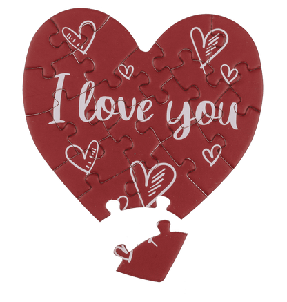 Heart shaped gift card, puzzle, Love,