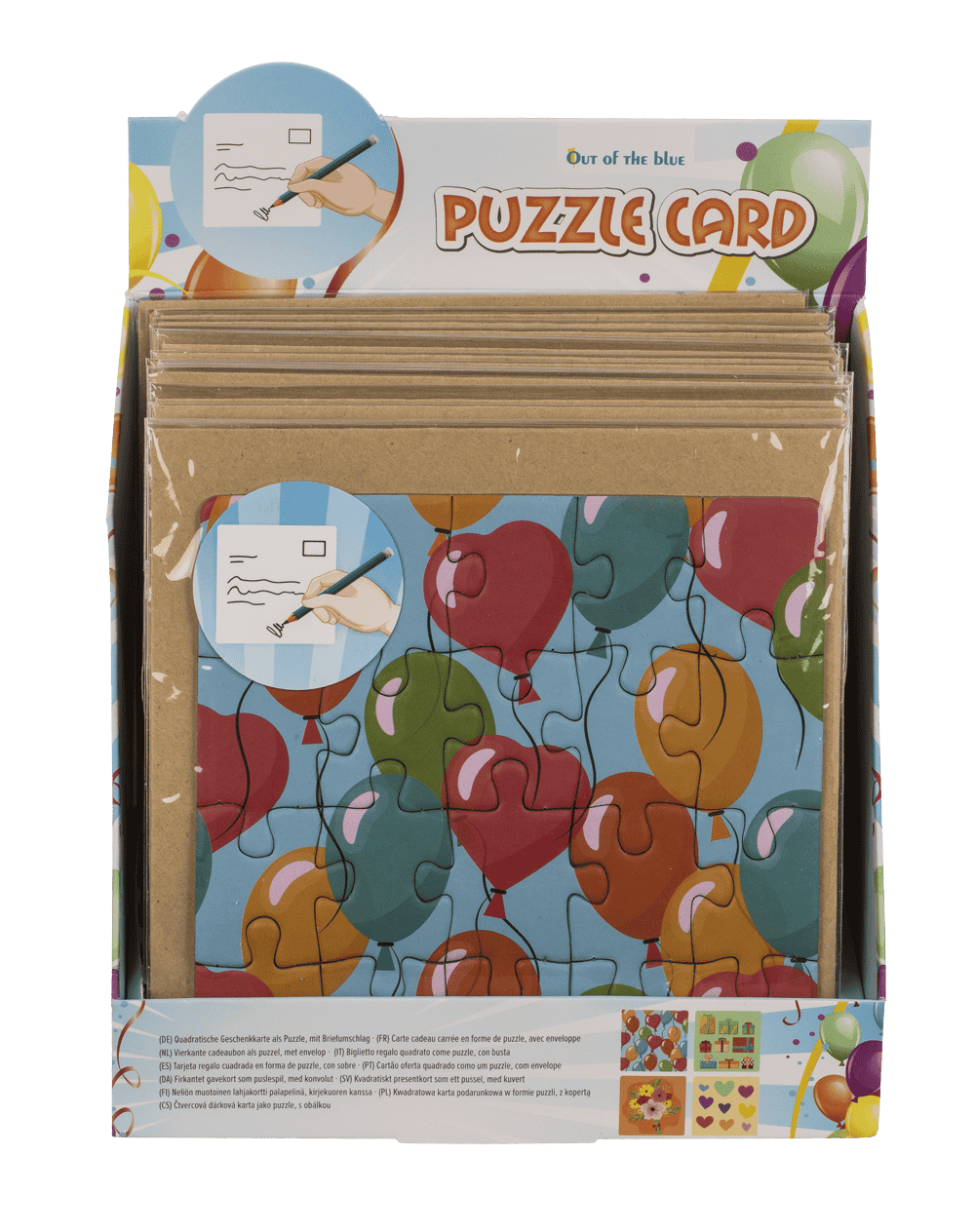 Square shaped gift card, puzzle, Birthday,