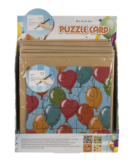 Square shaped gift card, puzzle, Birthday,