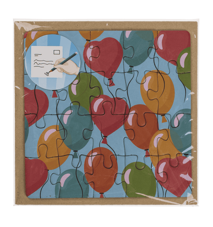 Square shaped gift card, puzzle, Birthday,