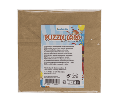 Square shaped gift card, puzzle, Birthday,