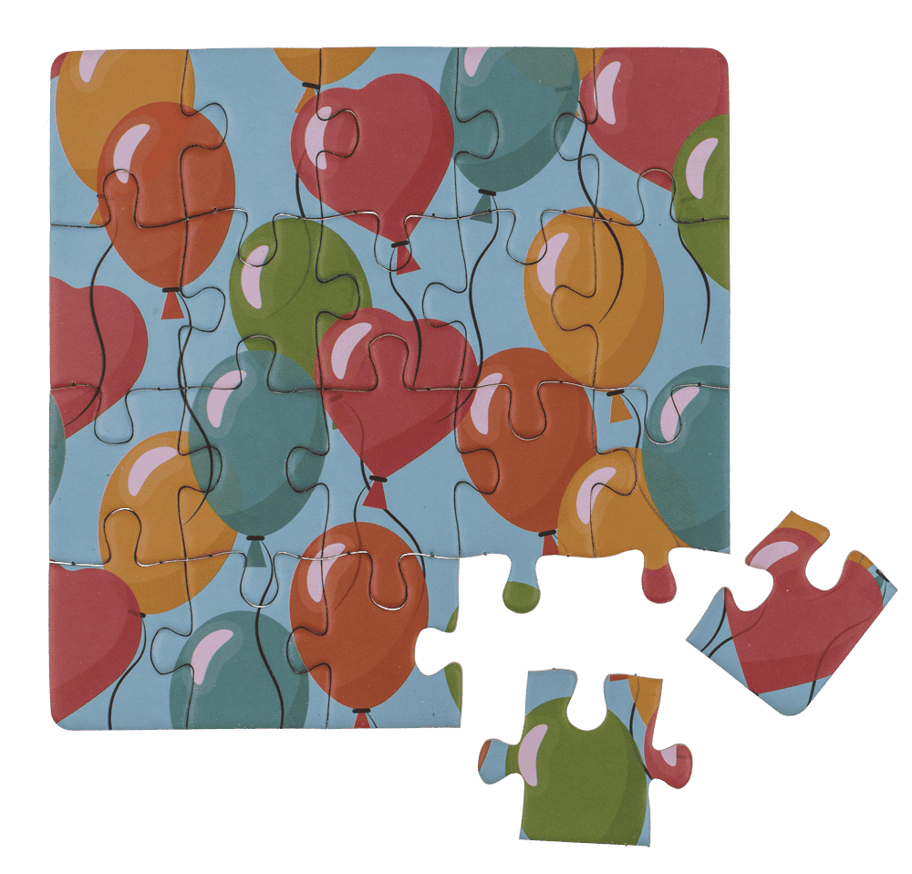 Square shaped gift card, puzzle, Birthday,