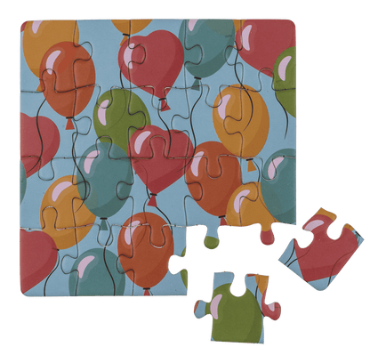 Square shaped gift card, puzzle, Birthday,