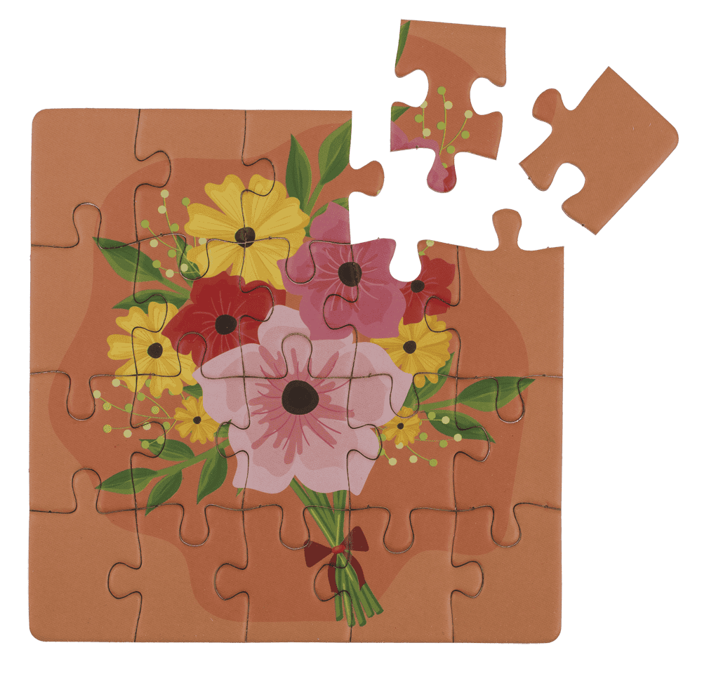 Square shaped gift card, puzzle, Birthday,