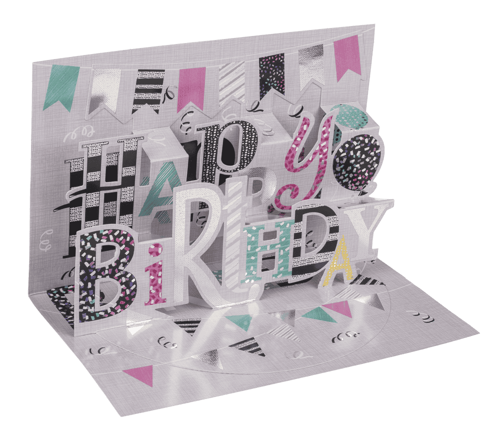 Pop-Up present card, Happy Birthday,