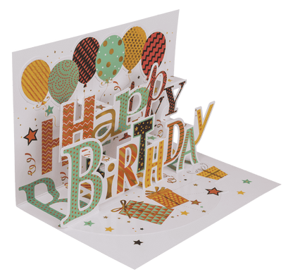 Pop-Up present card, Happy Birthday,