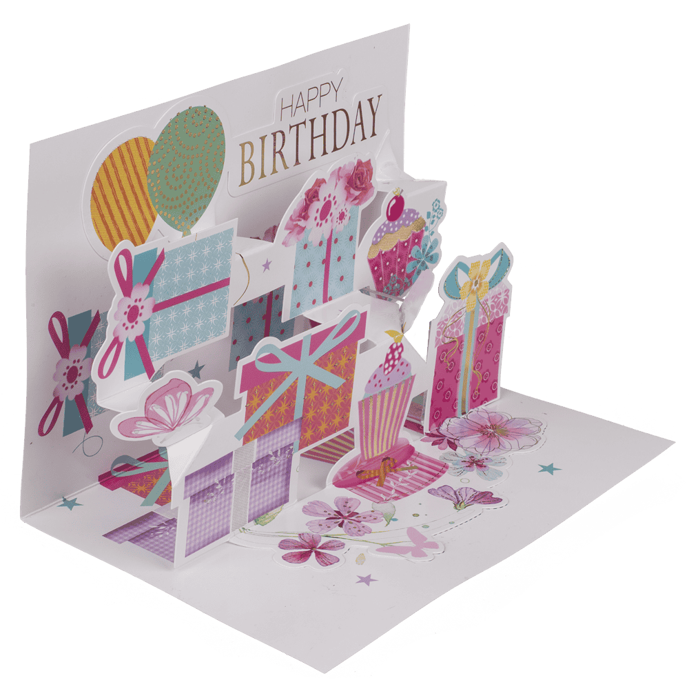 Pop-Up present card, Happy Birthday,