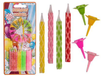 24 birthday candles, with 12 cake holder,