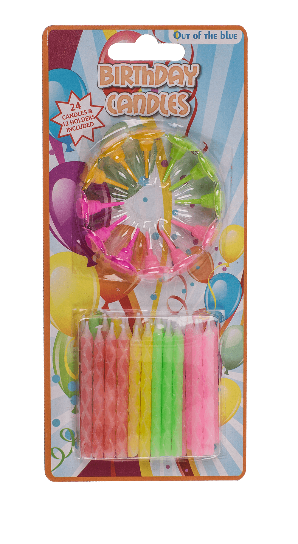 24 birthday candles, with 12 cake holder,