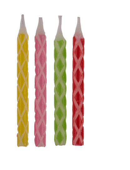 24 birthday candles, with 12 cake holder,