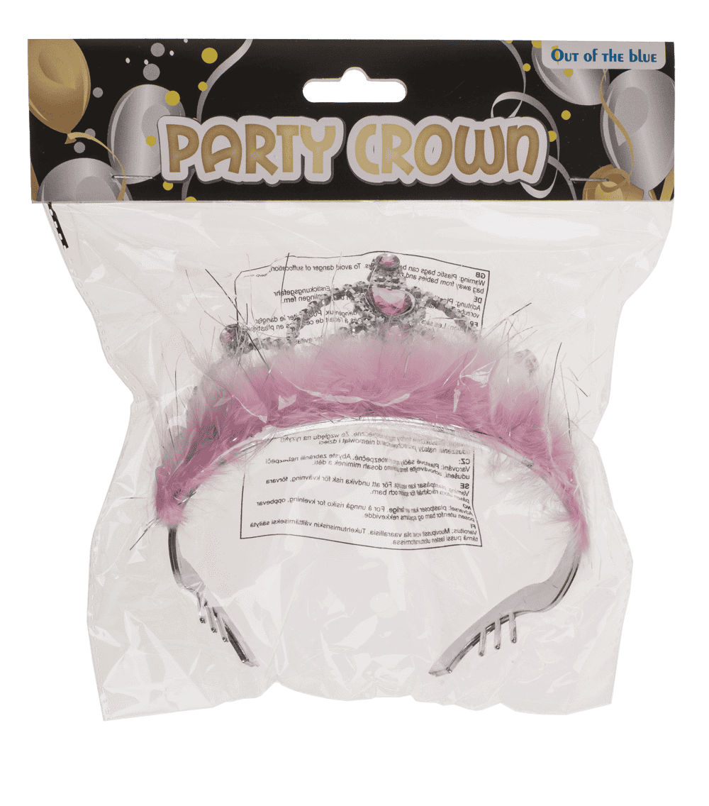 Party crown with rose coloured deco stones &