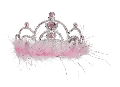 Party crown with rose coloured deco stones &